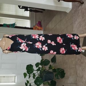 Soprano small wide leg spaghettistrap artsy floral flowy jumpsuit pock…
